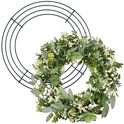 Зеленый 2 шт. круглые железные рамки для венков, Каркасы для гирлянд из проволоки для самостоятельного изготовления цветов, украшения стен домашнего шкафа, свадьбы, зелёные, 259x5.5 мм