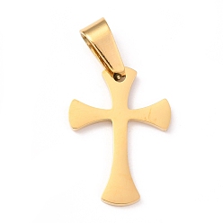 Золотой 304 подвески из нержавеющей стали, крестик, золотые, 20x14x1.2 мм, отверстие : 3.5x7 мм