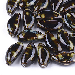 Разноцветный Фарфоровые бусины ручной работы, фантазии античного стекла фарфора, зубчик чеснока, красочный, 31.5~32x15~16x12~12.5 мм, отверстие : 2.5~3 мм