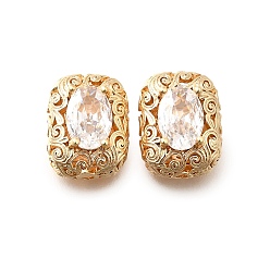 Белый Латунные стеклянные бусины, прямоугольные, белые, 12x9x6.5 мм, отверстие : 1.2 мм