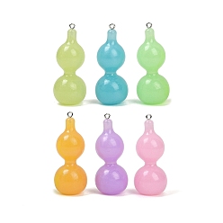 (52) Непрозрачная лаванда Светящиеся акриловые подвески, светится в темноте, с платиново-железными петлями, Горлянка, разноцветные, 54.5x22.5x22.5 мм, отверстие : 2 мм