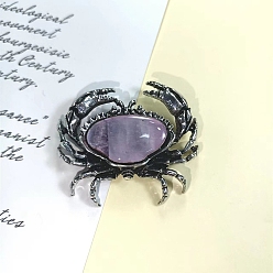 Серо-розавый Броши из ракушек natyral paua, краб, увядшая роза, 43x49 мм