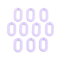 Lilac Opaque Spray Painted Acrylic Linking Rings, Quick Link Connectors, for Cable Chains Making, Unwelded, Oval, Lilac, 27x16.5x4.5mm, Inner Diameter: 18x7.5mm