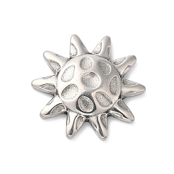 Stainless Steel Color 304 Stainless Steel Cabochons, Sun, Stainless Steel Color, 16x15.5x2.5mm