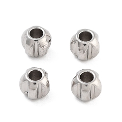 Нержавеющая Сталь Цвет Не тускнеет 201 бусины из нержавеющей стали, цветок, цвет нержавеющей стали, 3x3x2.5 мм, отверстие : 1.2 мм
