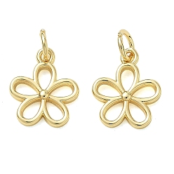Echt 18 k vergoldet Messing Charme, Blume Reize, cadmiumfrei und bleifrei, Gestell, langlebig überzogen, echt 18 k vergoldet, 13x10x2 mm, Bohrung: 3.5 mm
