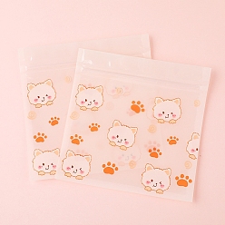 Розовый Мультяшный квадратный пластиковый пакет с застежкой-молнией инь-ян, многоразовые упаковочные пакеты, мешок с самоуплотнением, туманная роза, 13.5x13.5 см