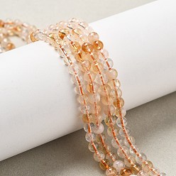 Цитрин Нагретые нити из натуральных цитриновых бусин, круглые, 4.4~4.7 мм, отверстие : 0.7 мм, около 91 шт / нитка, 15.24'' (38.7 см)