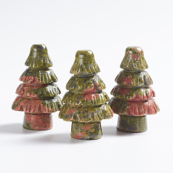 Unakite Natural Unakite Display Decorations, Tree, 34~35x51~54mm