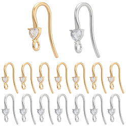 (52) Непрозрачная лаванда 20 шт. 2 стили 304 крючки для сережек со стразами из нержавеющей стали, аксессуары для серег своими руками, разноцветные, 17x13x3.5 мм, отверстие : 1.6 мм, 10 шт / стиль