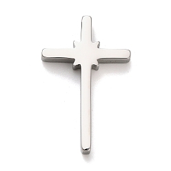 Нержавеющая Сталь Цвет 304 подвески из нержавеющей стали, крестик, цвет нержавеющей стали, 29x18.5x4 мм, отверстие : 3 мм
