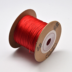 Red Eco-Friendly Dyed Nylon Threads, String Threads Cords, Red, 0.4mm, about 164.04 yards(150m)/roll