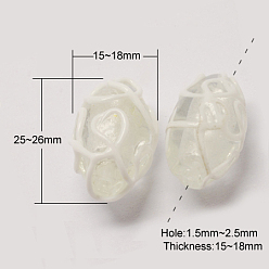 White White, 20~25x14~16mm, Hole: 1.5~2.5mm