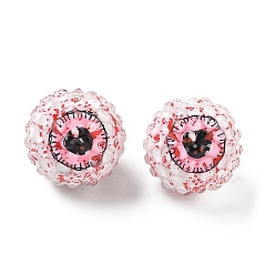 Кристалл Круглый смолы горный хрусталь бисер, бусины из жевательной резинки для самодельных ручек, брелки и ювелирные изделия ручной работы, с акриловыми шариками внутри, кристалл, 20x18 мм, отверстие : 2.9 мм