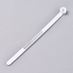 Weiß Ringgröße aus Kunststoff, chinesische Version Fingermessstandards, Messfinger Messgürtel für Herren- und Damengrößen, mit Minilupe, weiß, 11.3x0.8x0.55 cm