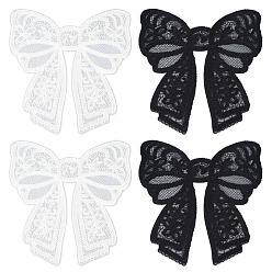 (52) Непрозрачная лаванда 4 шт 2 цвета полиэстер украшения аксессуары, бантом, разноцветные, 325x300x1 мм, 2 шт / цвет