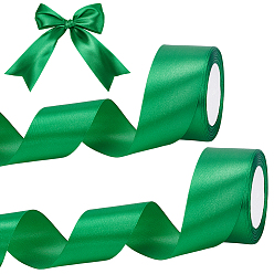 Зеленый Полиэфирная лента, для аксессуаров для одежды, украшение подарка, зелёные, 2 дюйм (50 мм), около 24.06 ярдов (22 м) / рулон