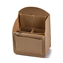 Бледно-Золотистый Вставка-органайзер для рюкзака из фетра, аксессуары для рюкзаков и сумок, с молнией из сплава, бледно золотарник, 12x19.5x26.5 см, развернуть: 26.5x19.5x1.9 см