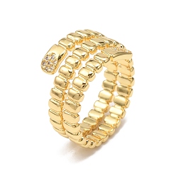 Настоящее золото 18K Прямоугольное кольцо-манжета с кубическим цирконием, латунные украшения для женщин, без кадмия и без свинца, реальный 18 k позолоченный, внутренний диаметр: 18 мм