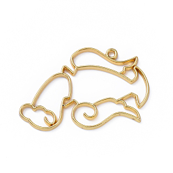 Aquarius Zinc Alloy Open Back Bezel Pendants, For DIY UV Resin, Epoxy Resin, Pressed Flower Jewelry, Twelve Constellations, Golden, Aquarius, 32x47x2.5mm, Hole: 2mm