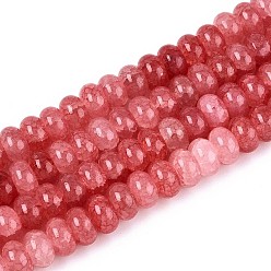 Индийский Красный Стеклянные бусины, имитация родонита, рондель, окрашенные, Индийская красная, 8~8.5x4.5~5 мм, отверстие : 1~1.2 мм, около 155~159 шт / нитка, 30.12~31.30 дюйм (76.5~79.5 см)