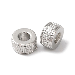 Platinum Rack Plating Brass Beads, Cadmium Free & Lead Free, Long-Lasting Plated, Column, Platinum, 6.6x3.6mm, Hole: 2.9mm