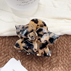 Верблюжий Заколки для волос с когтями из ацетата целлюлозы (смола), цветок, заколка для волос для женщин и девочек, верблюжие, 88x68 мм