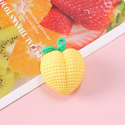 Желтый Пластиковые подвески из пвх, персик, желтые, 40x30 мм