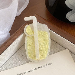 Желтый Заколки для волос в форме когтей из ацетата целлюлозы, аксессуары для волос в форме напитка для женщин и девочек, желтые, 55x30 мм