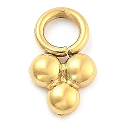 Настоящее золото 14K Ионное покрытие (ip) 304 брелоки из нержавеющей стали, цветочный шарм, реальный 14 k позолоченный, 8x5x1.5 мм, отверстие : 2.2 мм