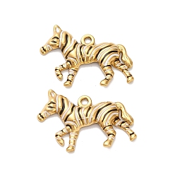 Черный 304 подвески из нержавеющей стали, зебра, с эмалью, реальный 18 k позолоченный, ионное покрытие (ip), чёрные, 21.5x30x3 мм, отверстие : 2 мм