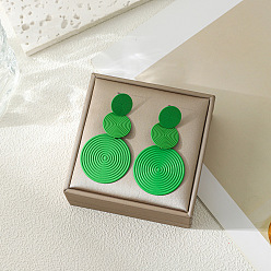 Зеленый лайм 3-круглые серьги-гвоздики из сплава, золотые, зеленый лайм, 60x35 мм