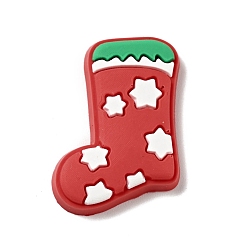 FireBrick PVC Plastic Cabochons, Christmas Sock, FireBrick, 30x23x3.5mm
