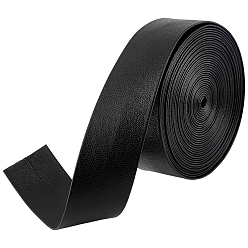 Черный Ленты из искусственной кожи, для сумок, изготовление ювелирных изделий, сделай сам крафт, чёрные, 1-1/8 дюйм (30 мм), около 5.47 ярдов (5 м) / пачка