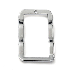 Platine Crémaillère pendentifs en alliage placage, rectangle, platine, 29.5x16x3mm, Trou: 0.8mm