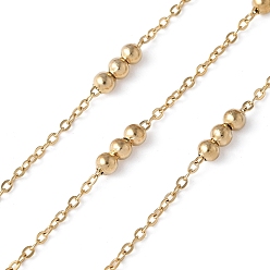 Настоящее золото 18K 304 цепи из нержавеющей стали ссылка, пайки, с катушкой, ионное покрытие (ip), круглые, реальный 18 k позолоченный, 2.3x1.7x0.4 мм, около 32.81 футов (10 м) / рулон