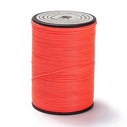 Помидор Круглая вощеная нить из полиэстера, микро шнур макраме, витой шнур, для шитья кожи, помидор, 0.55 мм, около 131.23 ярдов (120 м) / рулон