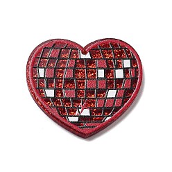 Красный Акриловые подвески, серия диско, красные, 34.5x37.5x2 мм, отверстие : 1.6 мм