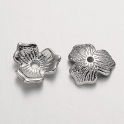 Платина Тибетском стиле сплав шарик крышки, без свинца и без кадмия, платина, 11x2.5 мм, отверстие : 1.5 мм