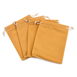 Goldenrod Rectangle Velvet Pouches, Gift Bags, Goldenrod, 12x10cm