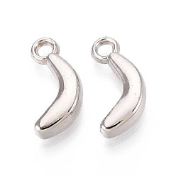 Платина Пластмассовые подвески ccb, банан, платина, 20x9x5 мм, отверстие : 2.5 мм