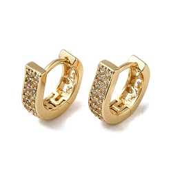 Light Gold Серьги-кольца из латуни с микропаве из кубического циркония, золотой свет, 12.5x3.7 мм
