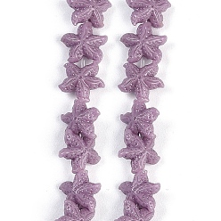 Сливовый Нити резных бусин синтетического коралла, морская звезда, слива, 10~11x10x5.5 мм, отверстие : 0.8 мм, около 31 шт / нитка, 10.04'' (25.5 см)