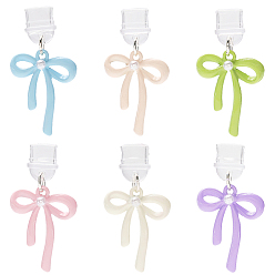 (52) Непрозрачная лаванда 6 шт. 6 цветные силиконовые мобильные пылезащитные заглушки, подвески из цинкового сплава с распылением краски в виде банта, для крышки порта USB типа C, разноцветные, 38.5 мм, 1 шт / цвет