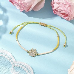 Желтый Браслеты из бисера со стеклянными семенами для женщин, желтые, внутренний диаметр: 1-5/8~3 дюйм (4.1~7.7 см)