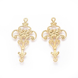 Золотой 201 ссылки нержавеющей стали, цветок, золотые, 29x15x0.8 мм, отверстие : 1 мм