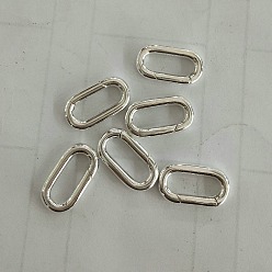 Серебро 925 пружинные кольца из стерлингового серебра, овальные, серебряные, 17.5x9x2 мм, внутренний диаметр: 12.5x4.5 мм