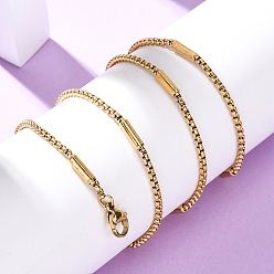 Золотой 2мм 304 ожерелья из нержавеющей стали с цепочкой-колонной, с карабин-лобстерами , ионное покрытие (ip), золотые, 23.62 дюйм (60 см)