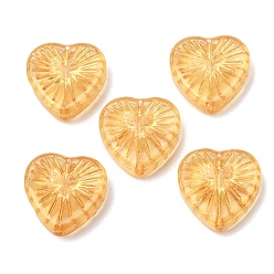 Moccasin Handmade Lampwork Beads, Heart, Moccasin, 18.5x18.5x5.5mm, Hole: 1.4~1.5mm, about 34pcs/bag
