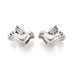 Античное Серебро Сплавочные овальные бусины тибетского стиля , птица, без кадмия и без свинца, античное серебро, 10x13x8.5 мм, отверстие : 4.5 мм, Около 315 шт / 1000 г